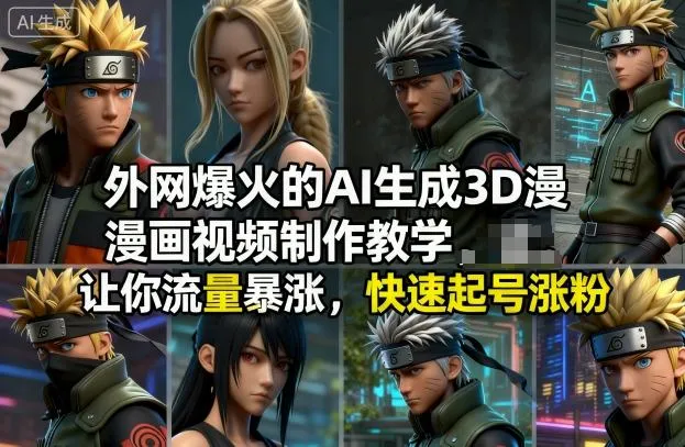 外网爆火的AI生成3D漫画视频制作教学，让你流量暴涨，快速起号涨粉！-一支黑兰州