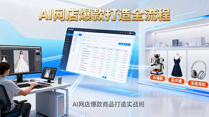 AI网店爆款商品打造实战班：AI技术实现商品图智能处理，快速搭建AI网店-一支黑兰州