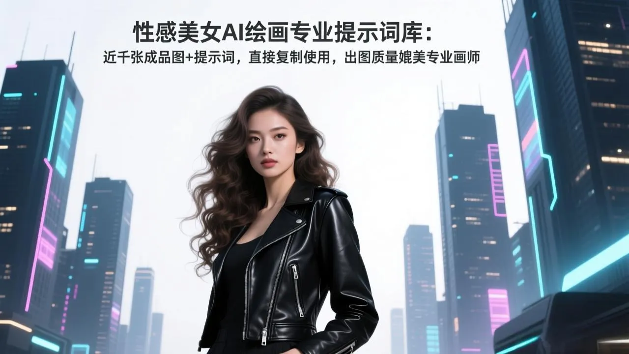 性感美女AI绘画专业提示词库：近千张成品图+提示词，直接复制使用，出图质量媲美专业画师-一支黑兰州