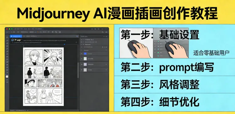 利用Midjourney AI人工智能轻松创作漫画插画教程，零基础创作完整漫画插画-一支黑兰州