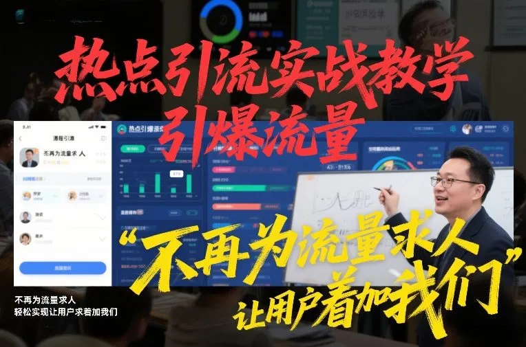热点引流实战教学，引爆流量，不再为流量求人，轻松实现让用户求着加我们-一支黑兰州
