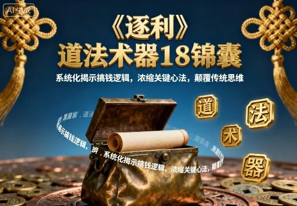 《逐利》道法术器18锦囊，系统化揭示搞钱逻辑，浓缩关键心法，颠覆传统思维（更新）-一支黑兰州