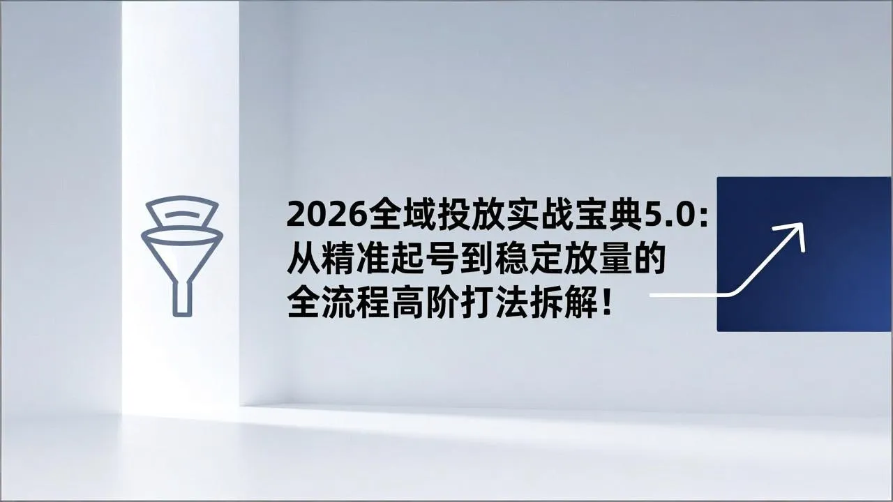 2026全域投放实战宝典5.0：从精准起号到稳定放量的全流程高阶打法拆解！-一支黑兰州