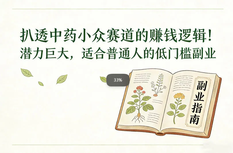 扒透中药小众赛道的賺米逻辑，潜力巨大，适合普通人的低门槛副业-一支黑兰州