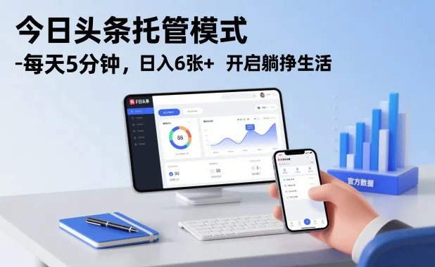 今日头条托管模式，每天5分钟，日入6张+，开启躺挣生活【揭秘】-一支黑兰州