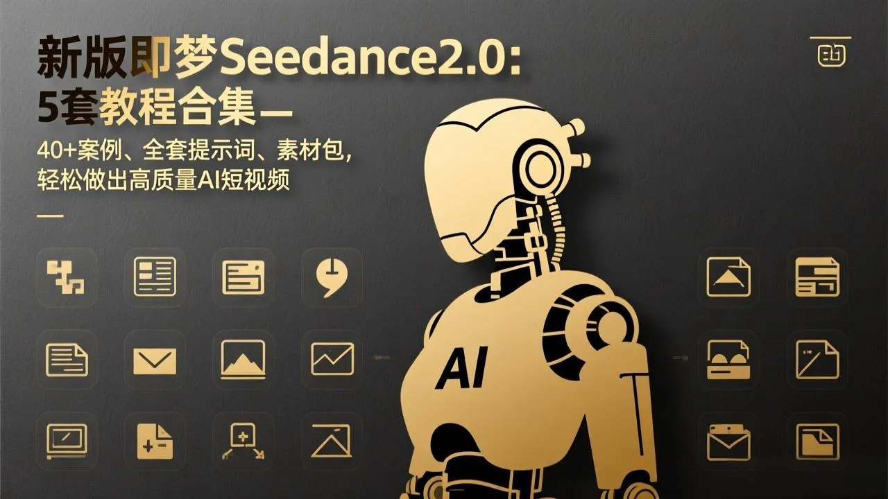 新版即梦Seedance2.0：5套教程合集，40+案例、全套提示词、素材包，轻松做出高质量AI短视频-一支黑兰州