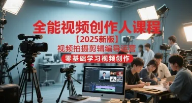 全能视频创作人课程【2025新版】视频拍摄剪辑编导运营，零基础学习视频创作（更新）-一支黑兰州