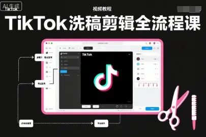 TikTok洗稿剪辑全流程课,PR洗稿剪辑全流程,TK洗稿运营课