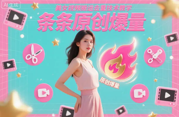 美女视频搬运去重技术教学，条条原创爆量-一支黑兰州