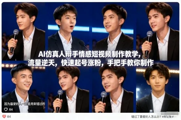 AI仿真人辩手情感短视频制作教学，流量逆天，快速起号涨粉，手把手教你制作-一支黑兰州