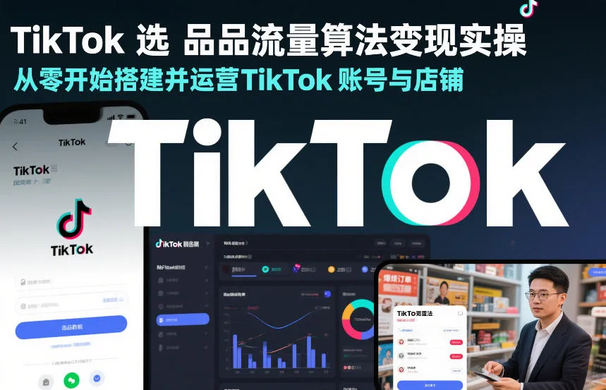 TikTok选品流量算法变现实操，从零开始搭建并运营TikTok账号与店铺-一支黑兰州