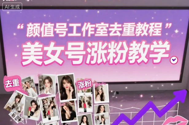 颜值号工作室去重教程，美女号涨粉教学-一支黑兰州