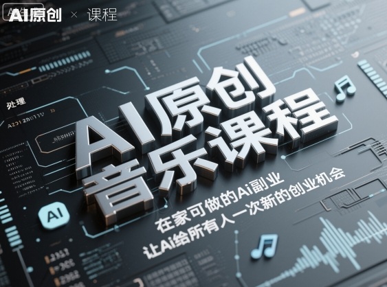 AI原创音乐课程，在家可做的Ai副业，让Ai给所有人一次新的创业机会-一支黑兰州