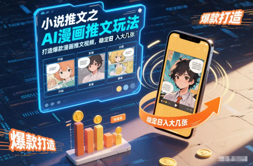 小说推文之AI漫画推文玩法,打造爆款漫画推文视频,稳定日入大几张-一支黑兰州