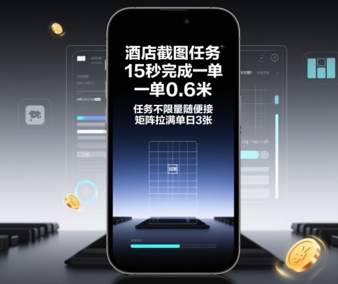 酒店截图任务,15秒完成一单,一单0.6米,任务不限量随便接,矩阵拉满单日3张【揭秘】-一支黑兰州