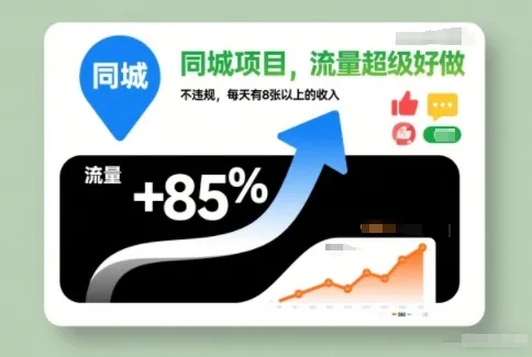 同城项目，流量超级好做，不违规，每天有8张以上的收入-一支黑兰州