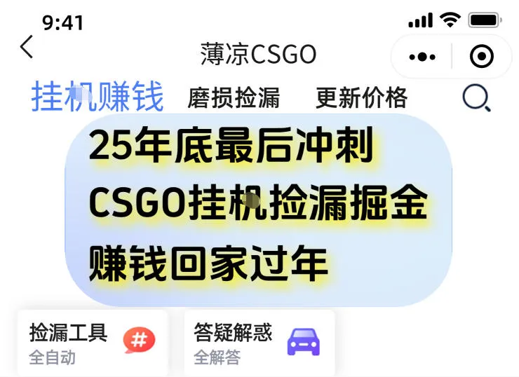 12月年底抓紧最后一个月，用CSGO游戏挂G捡漏掘金賺钱掘金，一部手机轻松日入5张+【揭秘】-一支黑兰州