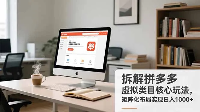 拆解拼多多虚拟类目核心玩法，矩阵化布局实现日入1000+-一支黑兰州