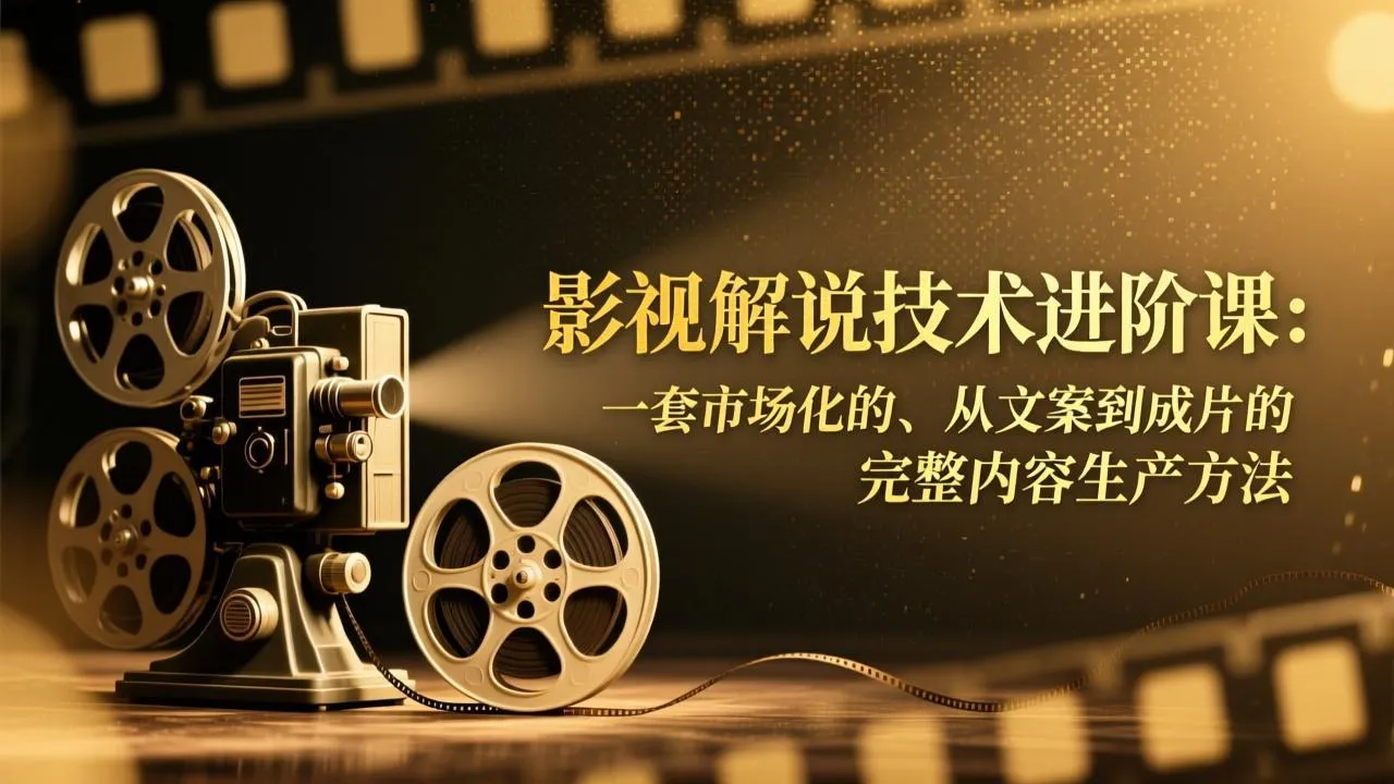 影视解说技术进阶课：一套市场化的、从文案到成片的完整内容生产方法-一支黑兰州