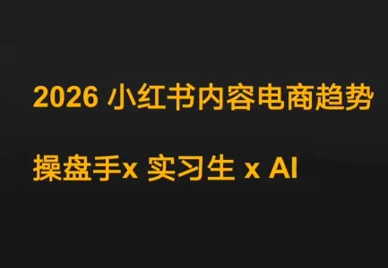 迪安·2026小红书内容电商趋势操盘手x实习生xAI-一支黑兰州