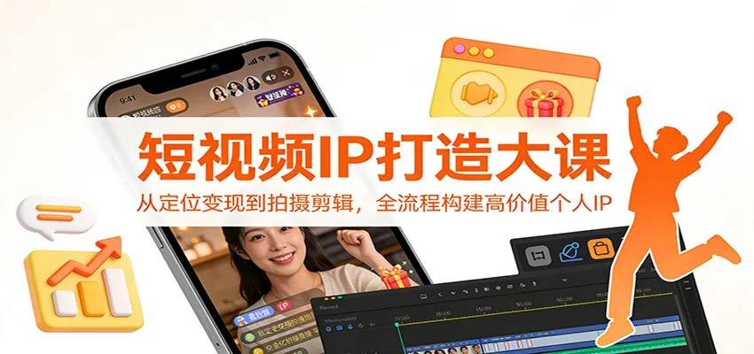 短视频IP打造大课：从定位变现到拍摄剪辑，全流程构建高价值个人IP-一支黑兰州