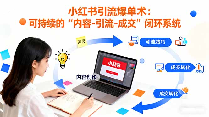 小红书引流爆单术：构建一套低成本 可持续的“内容-引流-成交”闭环系统-一支黑兰州
