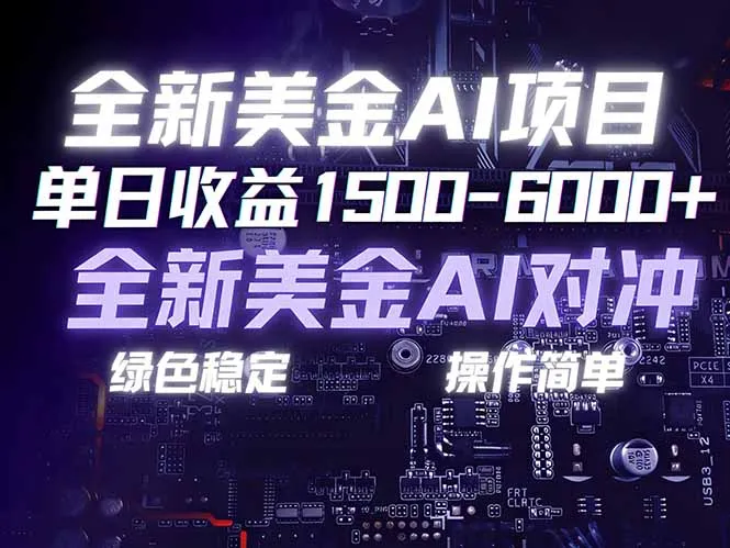 美金AI对冲项目，日入1500-6000+，绿色稳定，操作简单，创业副业首选，可批量放大-一支黑兰州
