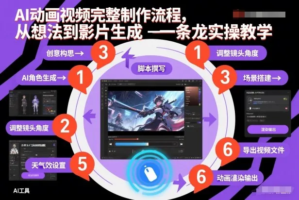 AI动画视频完整制作流程，从想法到影片生成一条龙实操教学-一支黑兰州