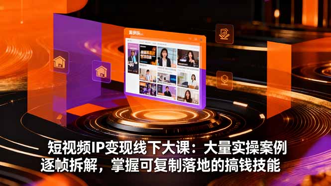 短视频IP变现线下大课：大量实操案例逐帧拆解，掌握可复制落地的搞钱技能-一支黑兰州