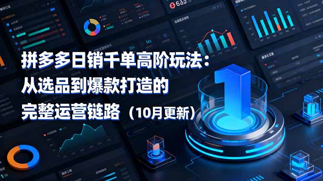拼多多日销千单高阶玩法：从选品到爆款打造的完整运营链路(10月更新-一支黑兰州