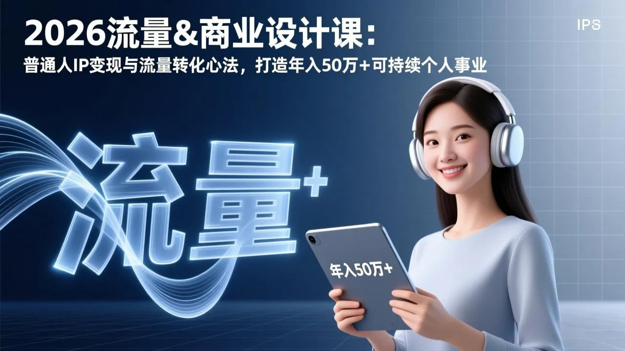 2026流量&商业设计课：普通人IP变现与流量转化心法，打造年入50万+可持续个人事业-一支黑兰州