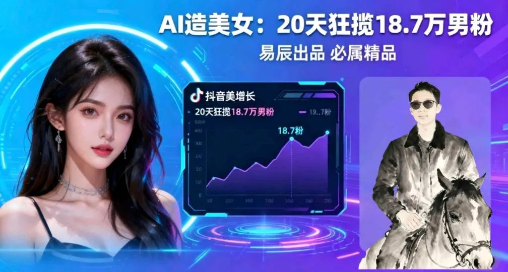 副业拆解：手把手教学用AI制作“氛围感”美女动图，在抖音引流男粉就这么简单-一支黑兰州