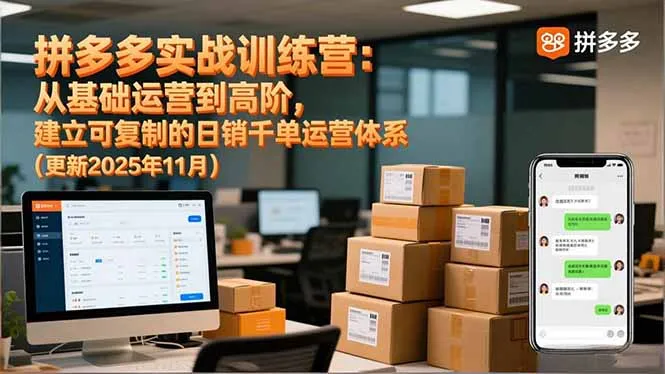 拼多多实战训练营：从基础运营到高阶，建立可复制的日销千单运营体系(更新11月-一支黑兰州