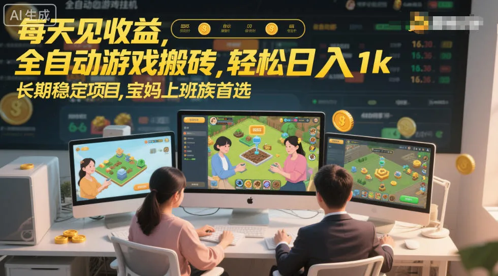 每天见收益，全自动游戏搬砖，轻松日入1k，长期稳定项目，宝妈上班族首选【揭秘】-一支黑兰州