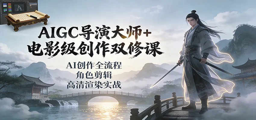 AIGC导演大师+电影级创作双修课：AI创作全流程、角色剪辑、高清渲染实战-一支黑兰州