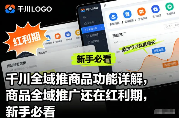 千川全域推商品功能详解，商品全域推广还在红利期，新手必看-一支黑兰州
