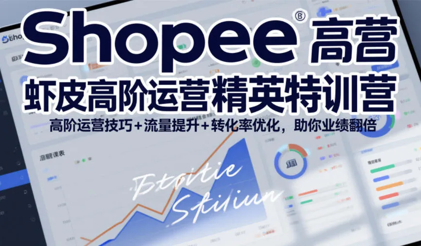 Shopee虾皮高阶运营精英特训营，高阶运营技巧+流量提升+转化率优化，助你业绩翻倍-一支黑兰州