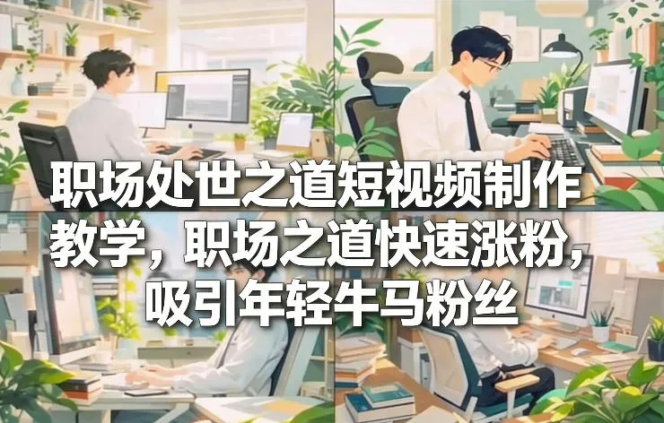 职场处世之道短视频制作教学，职场之道快速涨粉，吸引年轻牛马粉丝-一支黑兰州