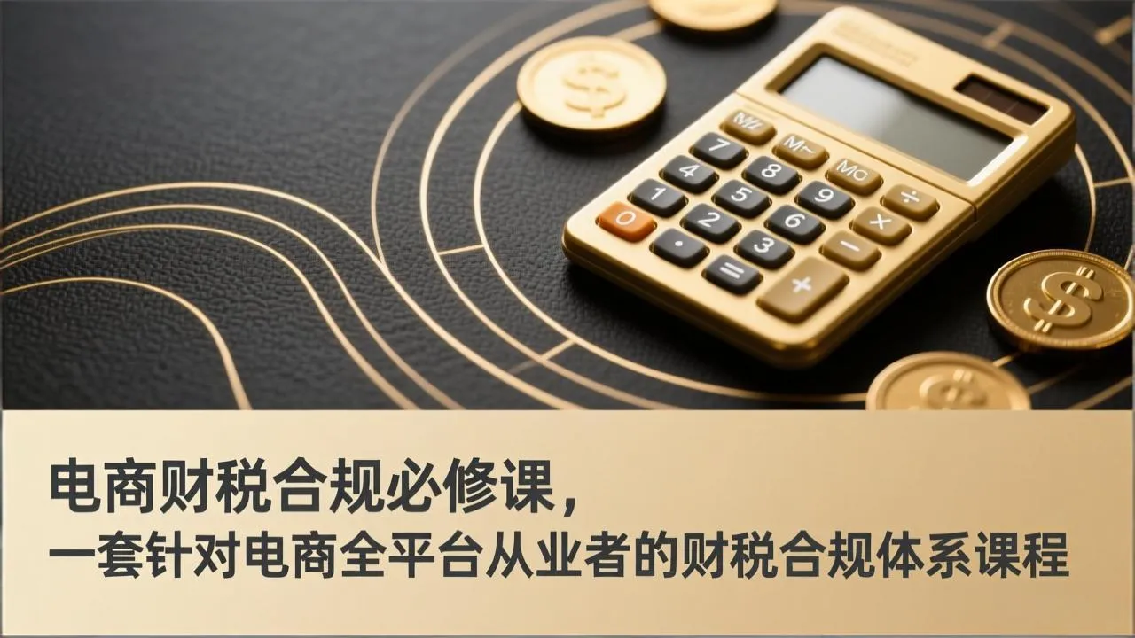 电商财税合规必修课，是一套针对电商全平台从业者的财税合规体系课程-一支黑兰州
