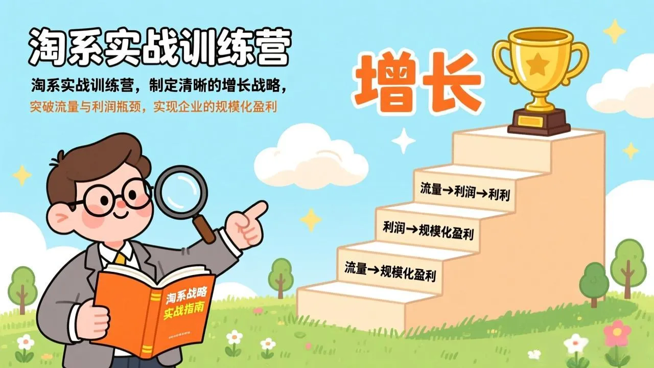 淘系实战训练营，制定清晰的增长战略，突破流量与利润瓶颈，实现企业的规模化盈利-一支黑兰州