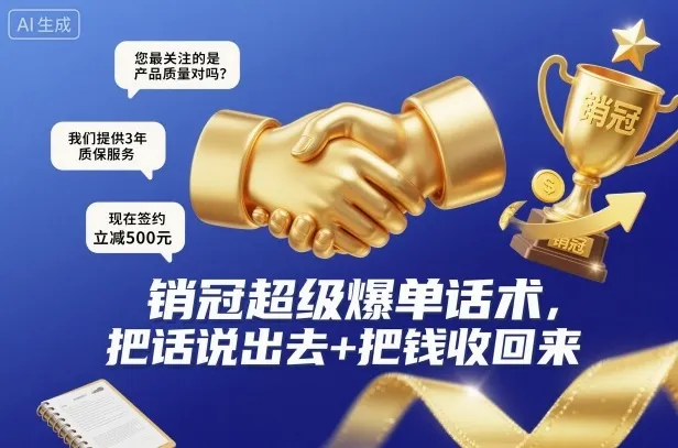 销冠超级爆单话术，把话说出去+把钱收回来-一支黑兰州