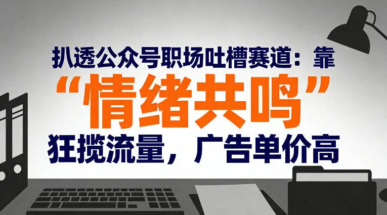 扒透公众号职场吐槽赛道：靠“情绪共鸣”狂揽流量，广告单价高-一支黑兰州