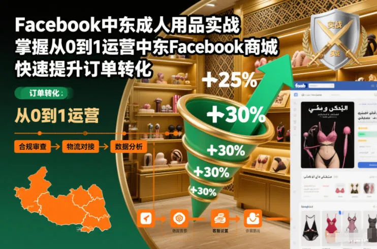 Facebook中东成人用品实战,掌握从0到1运营中东Facebook商城,快速提升订单转化-一支黑兰州