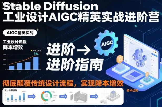 Stable Diffusion工业设计AIGC精英实战进阶营，彻底颠覆传统设计流程，实现降本增效-一支黑兰州