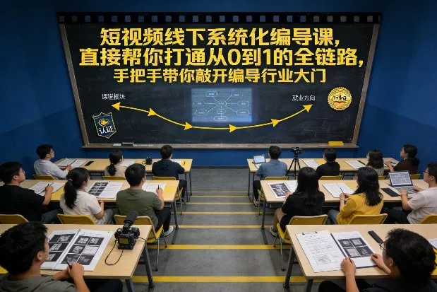 短视频线下系统化编导课，直接帮你打通从0到1的全链路，手把手带你敲开编导行业大门-一支黑兰州