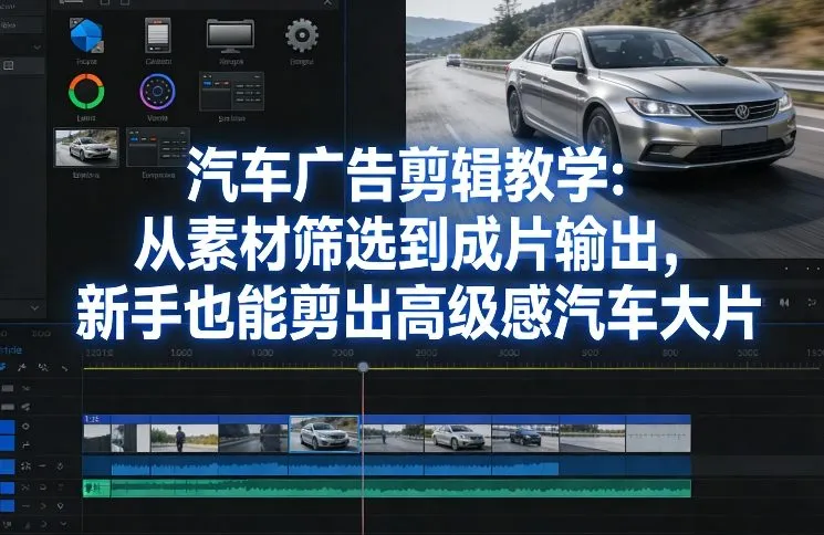 汽车广告剪辑教学：从素材筛选到成片输出，新手也能剪出高级感汽车大片-一支黑兰州