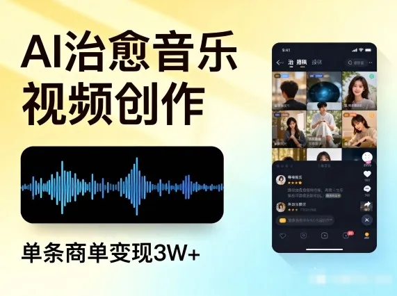 AI做治愈音乐视频，多平台投稿，单条商单变现3W+-一支黑兰州