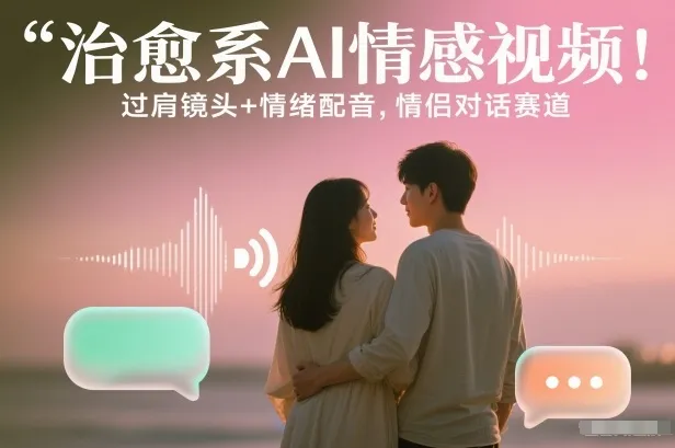 治愈系AI情感视频！过肩镜头+情绪配音，情侣对话赛道-一支黑兰州