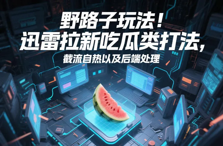 野路子玩法！迅雷拉新吃瓜类打法，截流自热以及后端处理-一支黑兰州