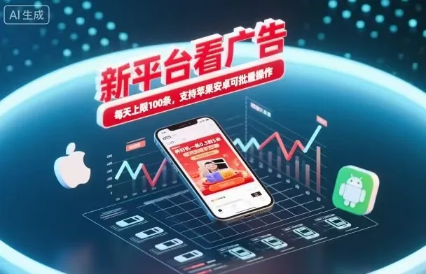 新台看广告，养好机一条5毛到5块，单机日入30到100，支持苹果安卓，可批量操作。-一支黑兰州